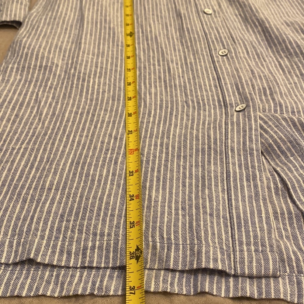Old Navy linen blend Blue Striped Button-Up Shirt Dress with pockets. Size Xs - Picture 7 of 7
